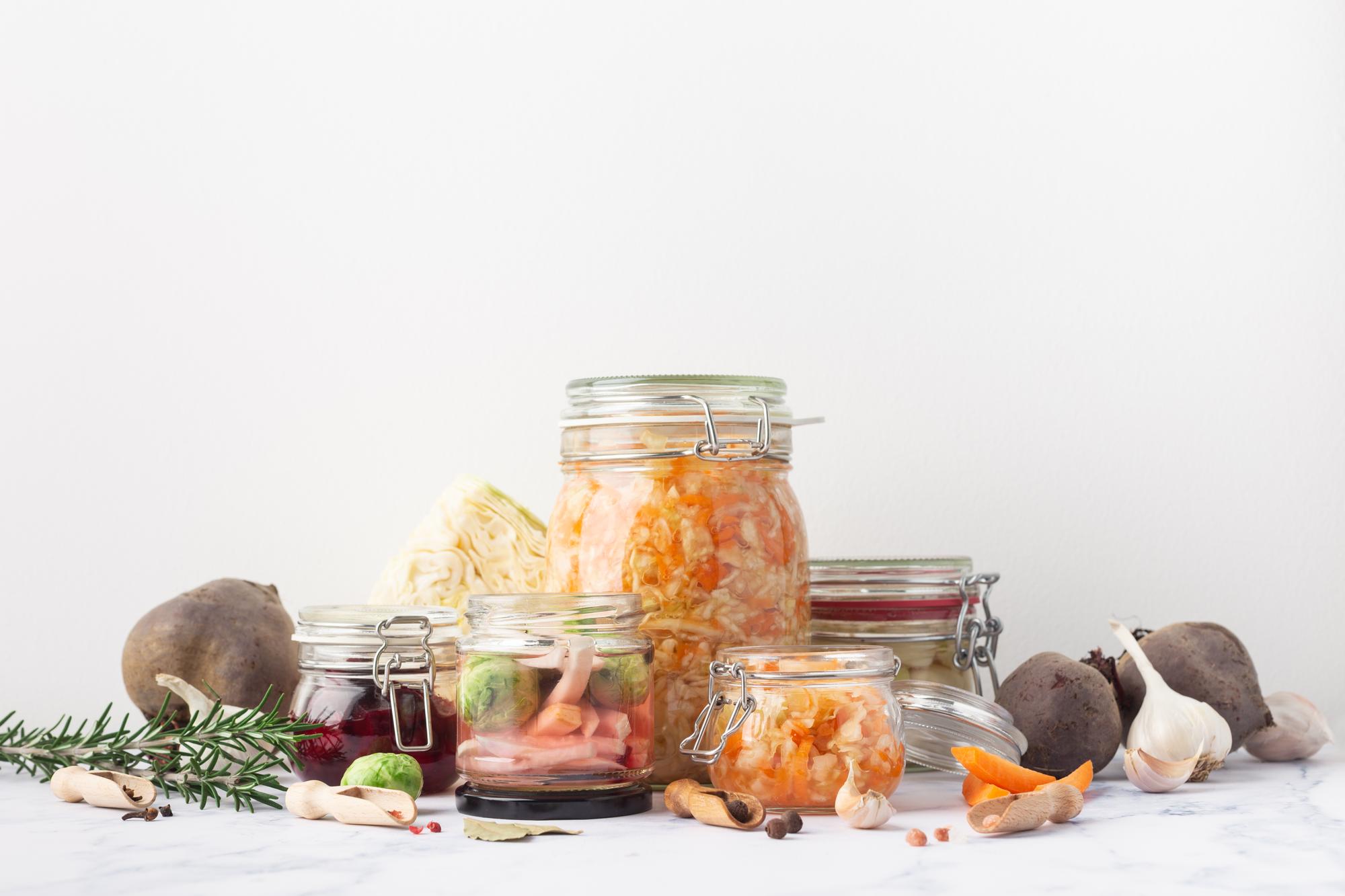 Styled pantry of preserved ingredients